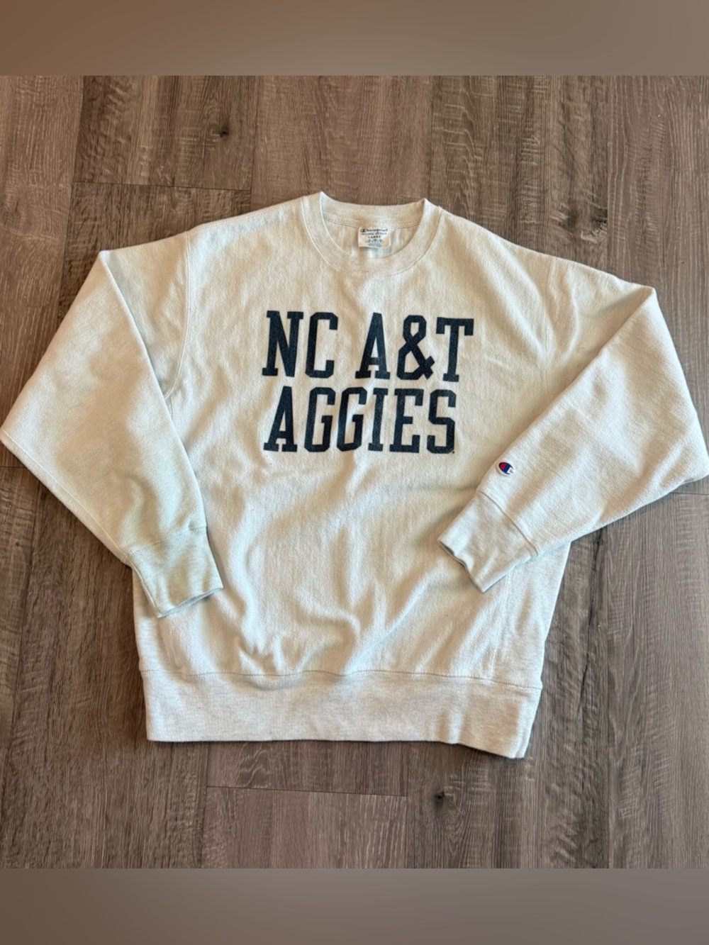 Vintage Champion Reverse Weave NC A&T Aggies Sweatshirt L HBCU College Spellout